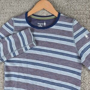 Smartwool Kids Classic Thermal Merino Wool Long Sleeve Stripe Crew Neck Shirt XL